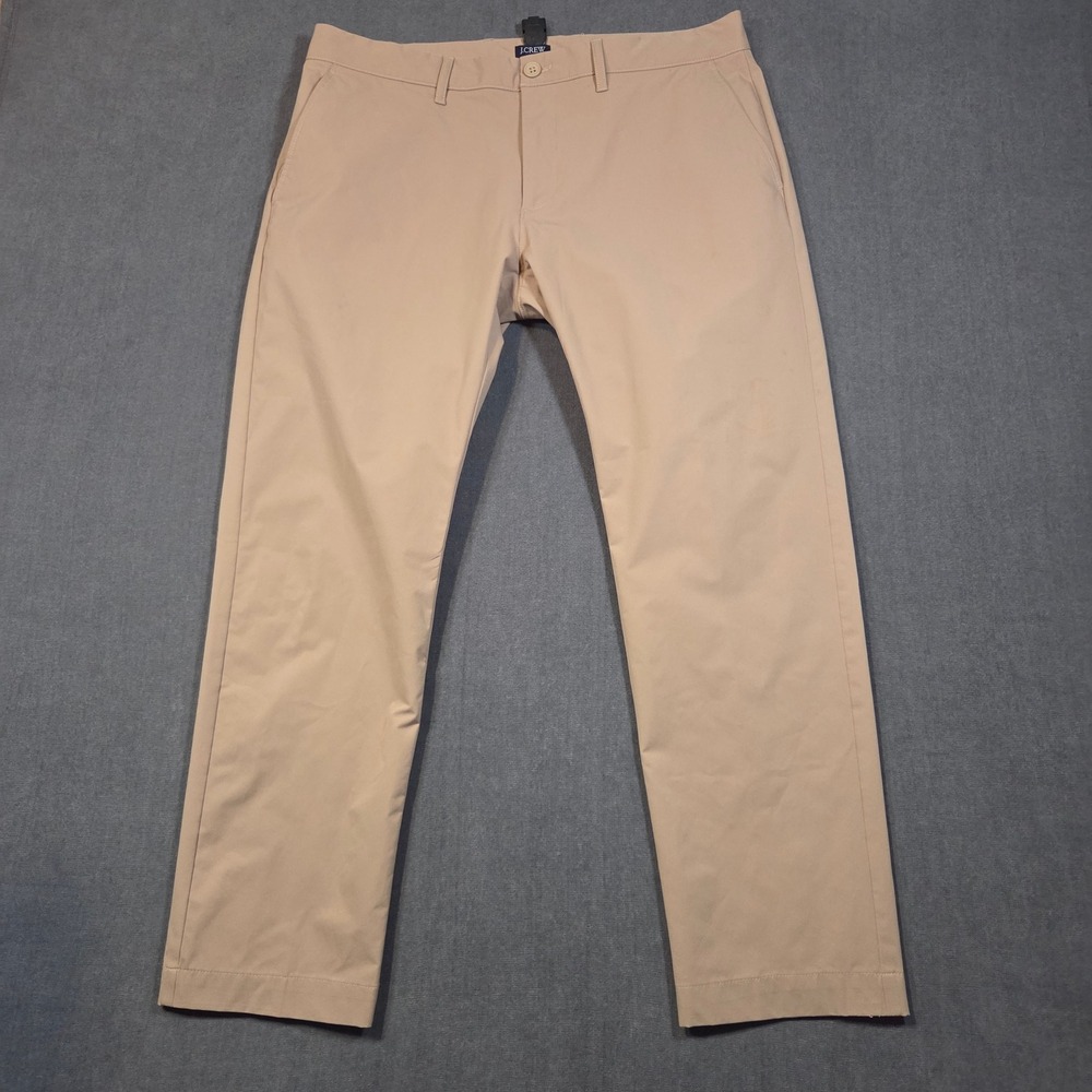 J.Crew Flex Slim Pants Mens 34x30 Tan Chino Style AA712 Stretch Casual